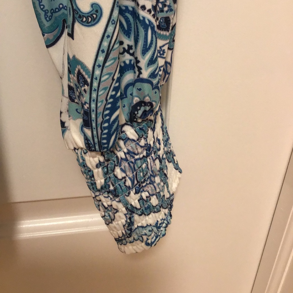 Venus Paisley Long Sleeve Top with Tie at Waist - Size L - Picture 5 of 7